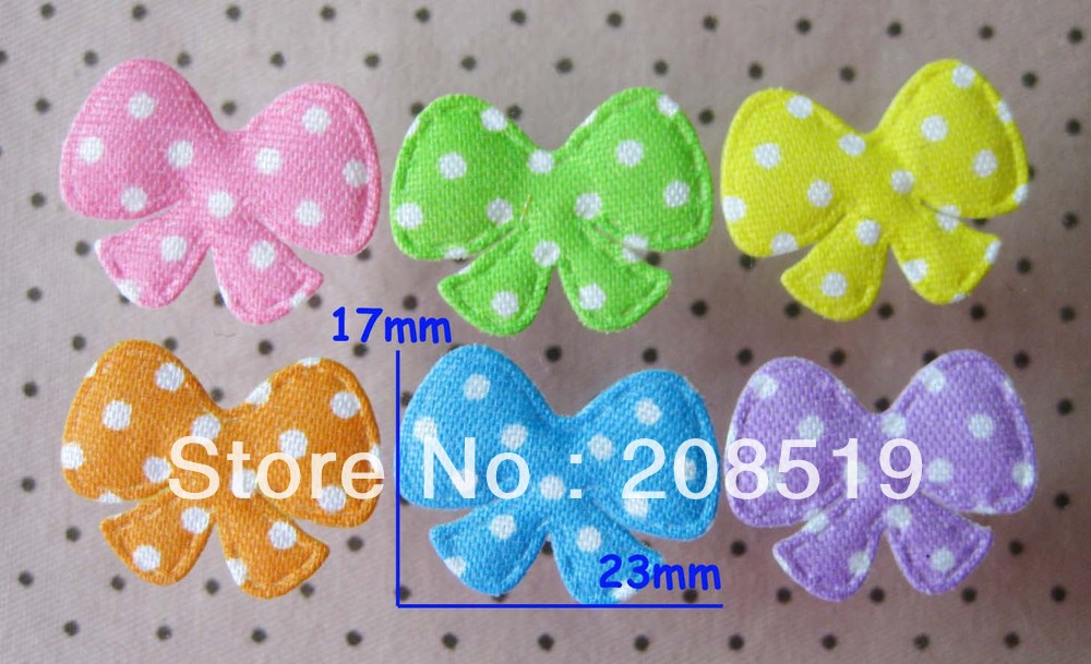PA0016 Dots printed Bowtie patch for garment 17mm 23mm Mixed Gift flower 400pcs children jewelry accessory