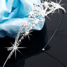 Fashion Silvery Rhinestone Wedding Bridal Crystal Tiara Crown Headband Hair Jewelry Headband