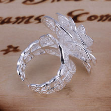 Promotion free shipping high quality silver ring jewelry Fashion jewelry wedding flower ring wholesale factory price