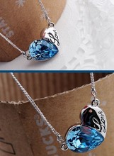 New fashion Jewelry 18K gold plated Austrian crystal lovely heart pendant necklace gift for women ladie