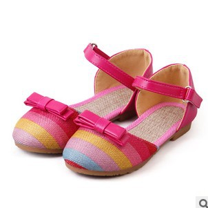 -Shipping-2013-Fashion-bowknot-rainbow-stripe-sandals-children-shoes ...