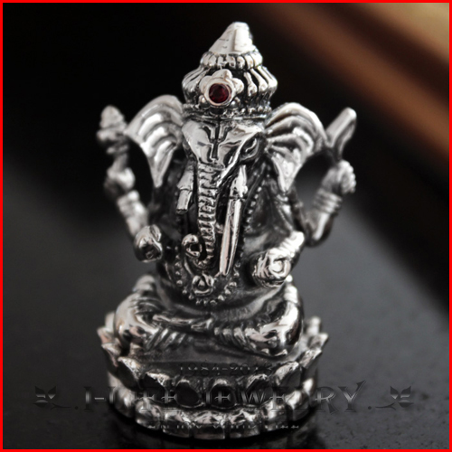 Fashion Jewelry 925 Silver Men Thailand Ganesha Ganesh Fortuna Vintage ...