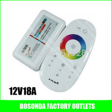 Popular wall mounted LED controller Touch pannel RGB controller 12V 24V18A Wireless 2 4G Remote 216Watts