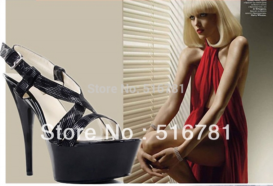 Stylish Shining 15CM Sexy Platforms High Heel Shoes Pole Dance Performance Star Model Shoes Wedding Shoes