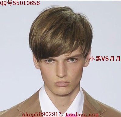 Fashion fashion mens wig boys straight hair wig short hair male wigs ...