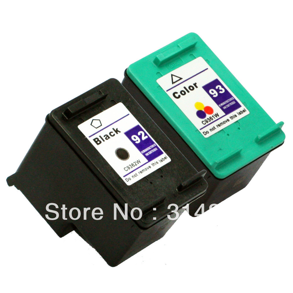 1 set (2pcs) Ink Cartridge for hp 92 93 hp92 hp93 Photosmart 7850,C3140, C3150, C3180,C4180,PSC1507,1510,1510v,1510xi