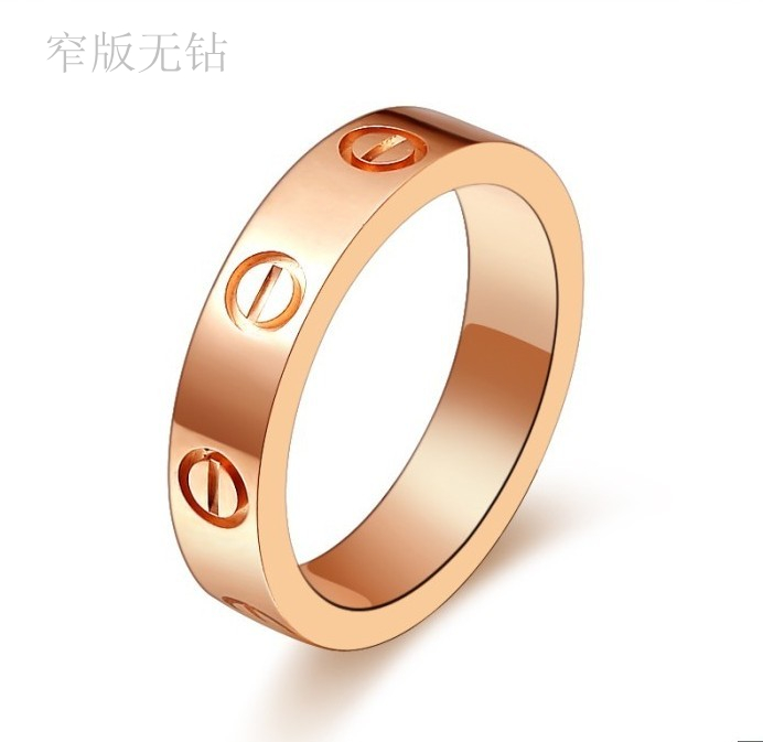 Rose gold male ring love series Women screws fashion diamond finger ring