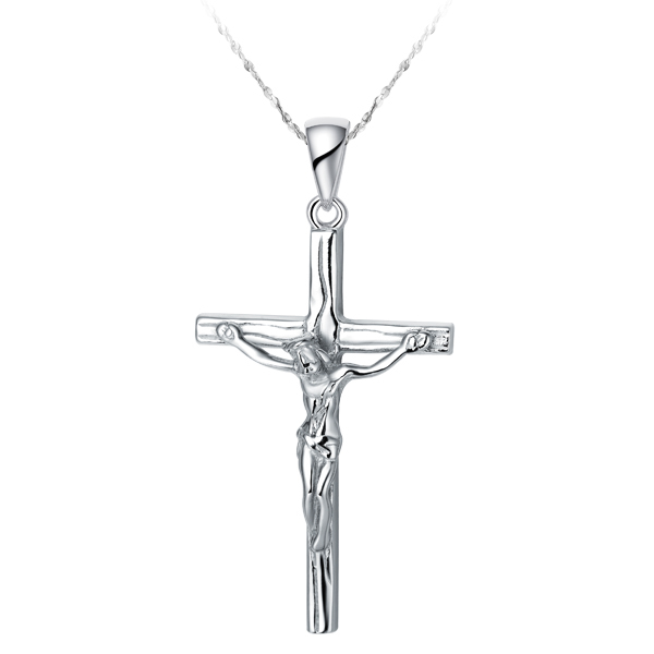 White-Gold-Europe-Popular-Women-Men-Pendant-Necklace-Jesus-Cross ...