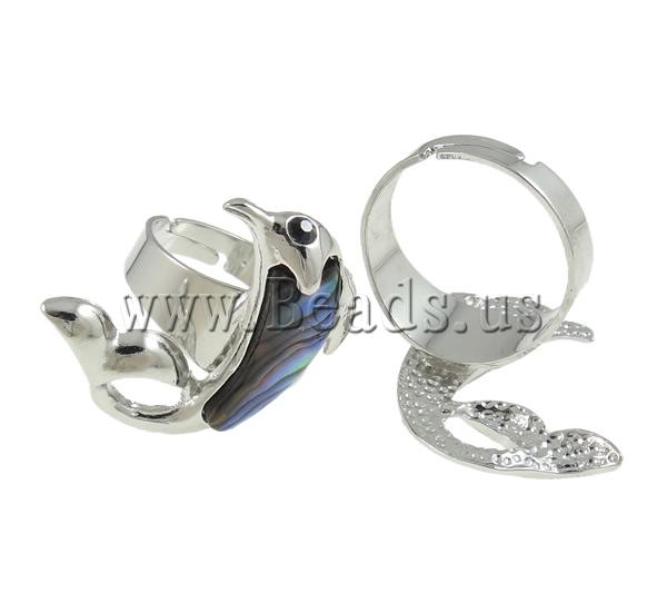 ... Rings ,Jewelry For Men, Zinc Alloy, with Abalone Shell  Iron, Dolphin