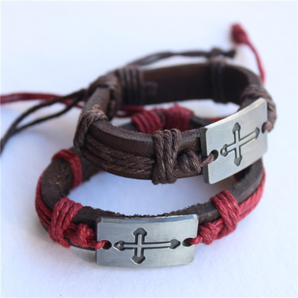 Free Shipping Handmade Fashion Hot Design CROSS Couple LOVE Bracelet