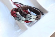 Free Shipping Handmade Fashion Hot Design CROSS Couple LOVE Bracelet