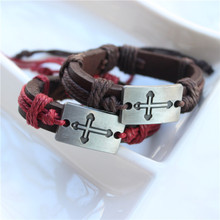 Free Shipping Handmade Fashion Hot Design CROSS Couple LOVE Bracelet