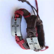 Free Shipping Handmade Fashion Hot Design CROSS Couple LOVE Bracelet