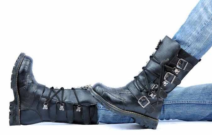 2013 Sreet Rock Fashion Womens TOP COOL # High Knee Motorcycle Army