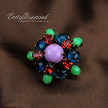 Diamond ring fashion high quality fashion j series high quality crystal flower ring
