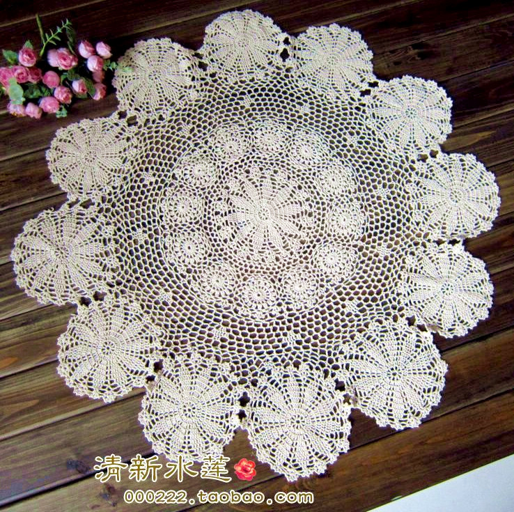 Runner Crochet Tea runner Table Flower Runner table Hook round  Table TV table for DIAIDI Handmade