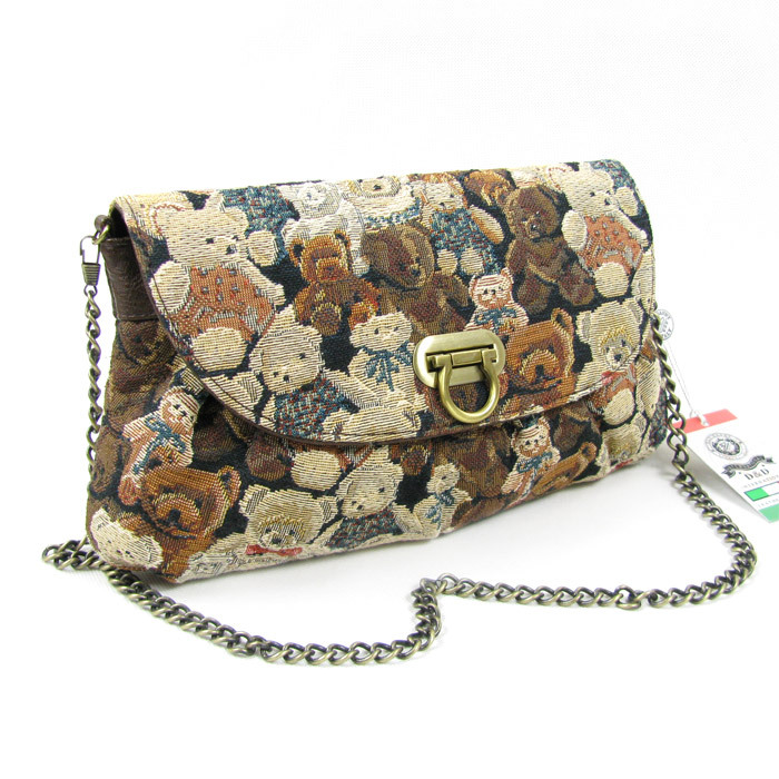 Princess Sweet lolita bag Vintage embroidery bears bag England style female bags chain shoulder bag handbag