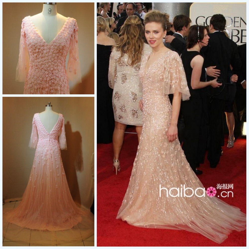 Shipping Scarlett Johansson Sequins Golden Globes Celebrity Dresses ...