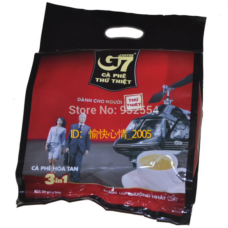 Free shipping Cheap coffee vietnam g7 coffee instant coffee 16g three in coffee 50 bag