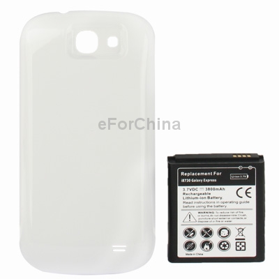 Free Shipping 3800mAh Replacement Mobile Phone Battery Cover Back Door For Samsung Galaxy Express i8730 White