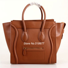C. E .L. I .N. E L 2013 Autumn Winter Women Designer Handbags Smiley Bag Genuine Leather Smile Luggage Tote Handbag High Quality