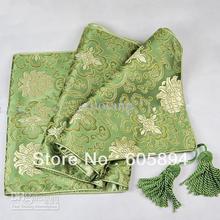 damassé nappes coureurs  long table 120 de Noël vert, extra 3pouce  ethnic table runners