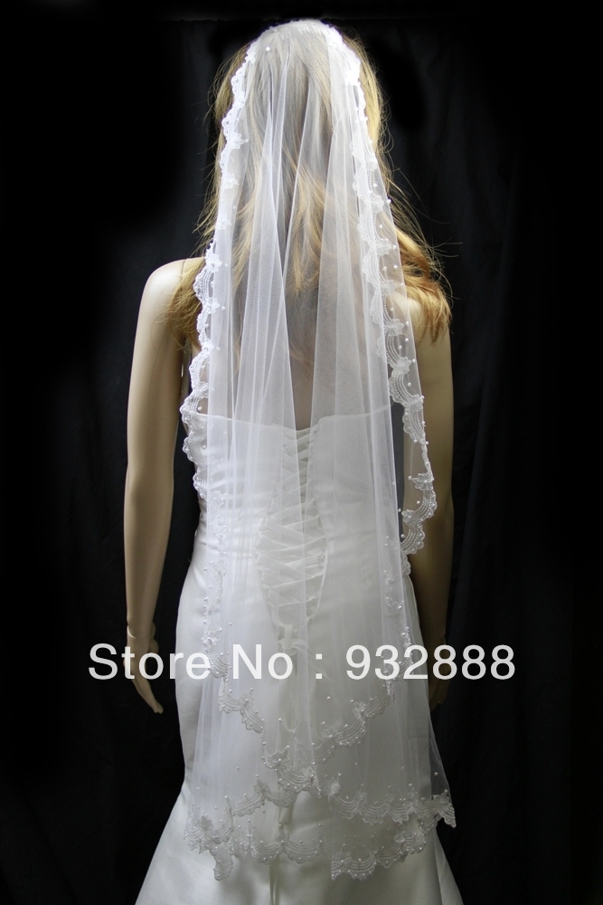 Bridal-Veil-Wedding-One-Tier-Ivory-Fingertip-Waltz-Mantilla-Lace Bridal-Veil-Wedding-One-Tier-Ivory-Fingertip-Waltz-Mantilla-Lace