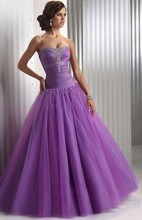 Purple/Sz12/Beaded/A-line/Quinceanera/Ball gown/Evening/Prom Dress/Formal/Party