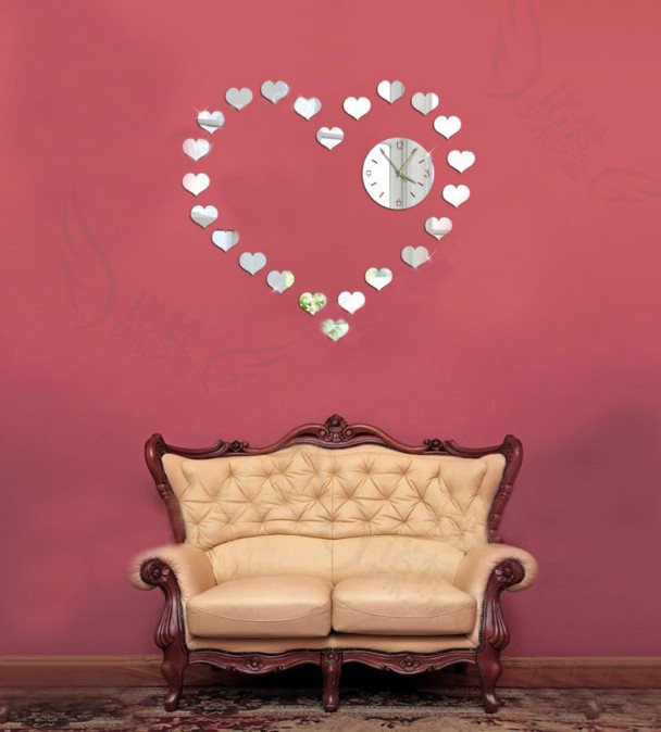 Novelty Home Decor | romatic small heart shaped mirror stickers design diy wall Novelty Home Decor | romatic small heart shaped mirror stickers design diy wall