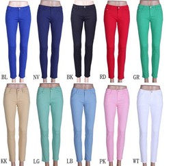 para mujer sexy tramo sólido de color caramelo slim fit pantalón pitillo caliente pantalones de envío gratis w128