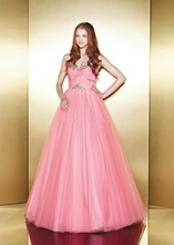 Sweetheart beaded gauze ball gown