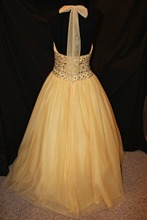 Yellow strap crystal dress