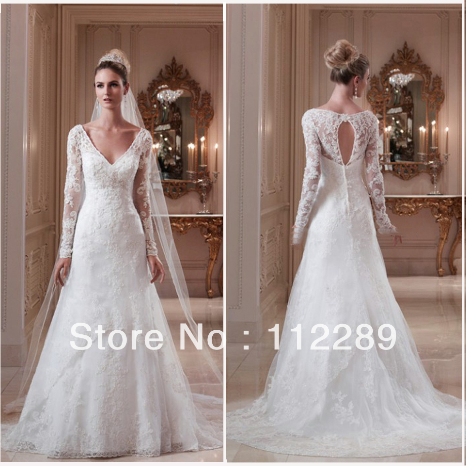 best Long Sleeve Lace Wedding Dress For Sale