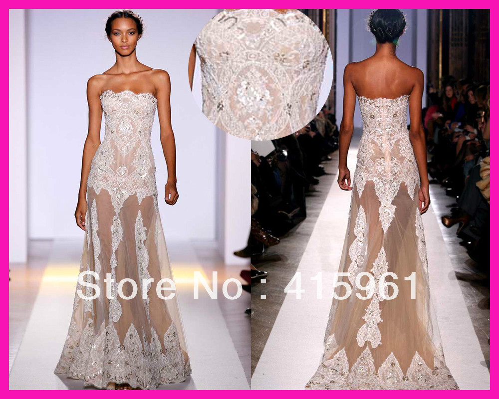 -Zuhair-Murad-Beaded-Lace-See-Through-Mermaid-Prom-Evening-Celebrity ...