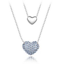 WONDERFUL XmasGIFT TO YOUR HONEY  GRACEFUL LEAD TIN ALLOY PLATED TRUE LOVE SERIES CRYSTAL PENDANT