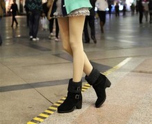 New Fashion Winter Women Ladies Warm Fur Inside Thick Round High-Heeled Fall Boots Martin Boots Shoes High Quality