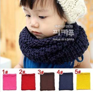 Simple Solid Color Design All Matching Crochet Baby Scarves Kids Winter Warm Scarf Collar
