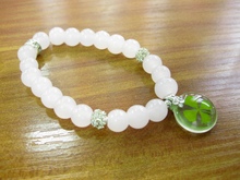 Lucky four leaf clover AMBER bracelet female powder jade diamond bracelets small round pendant pulseira pulseras