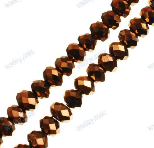 Wholesale DIY Jewelry Making 1 Strand of Crystal Glass Beads Faceted Abacus Dark Khaki 6x4 5mm