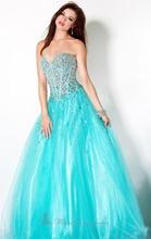 Blue Beading Wedding Party Formal Quinceanera Dress