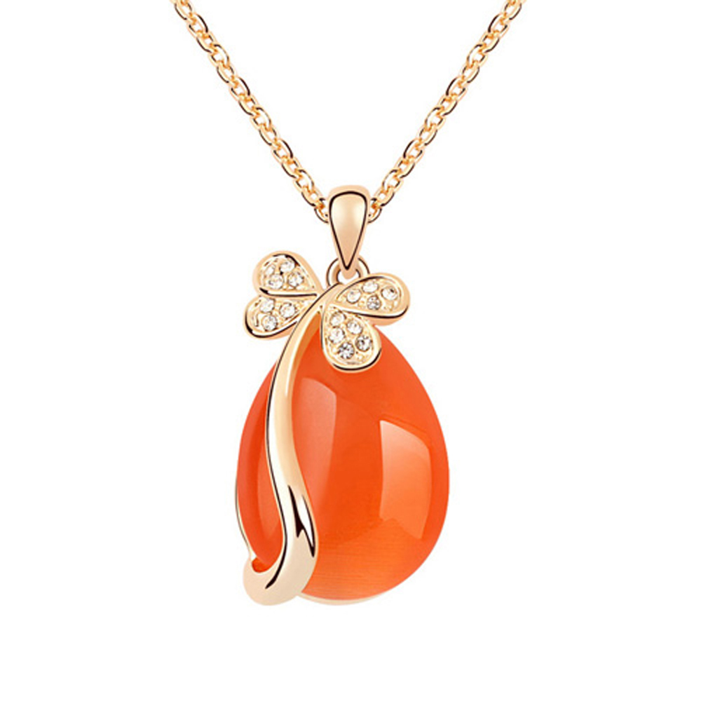 PA-JEWELRY-Fashion-Jewelry-18K-Champagne-Gold-Plated-Necklace-Orange ...