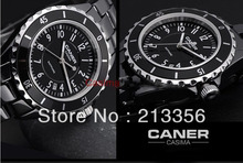 USA HOT SELLING E C TUNGSTEN JEWELRY WOMEN MENS BLACK WHITE CERAMIC WRISTWATCHES HIS OR HER