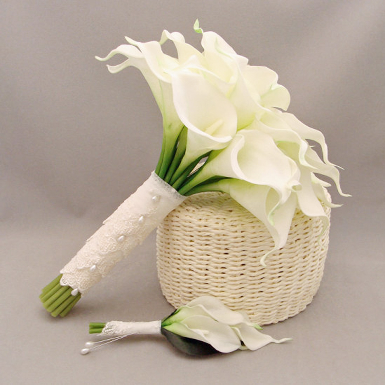 Silk flower wedding corsages