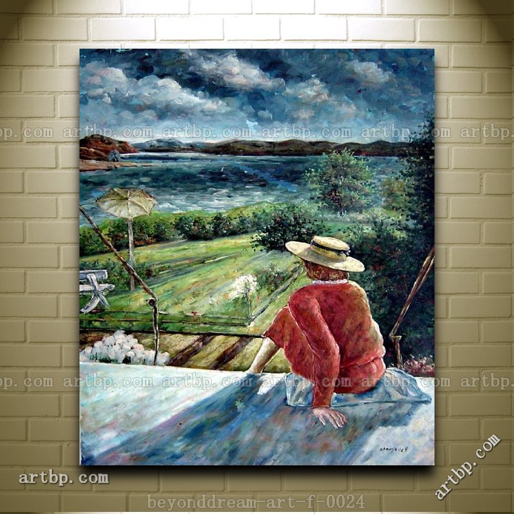 Outlook Oil Painting Impressionism Portrait Woman Alibaba Express Large Wall Decoration Free Shipping Hand-Painted