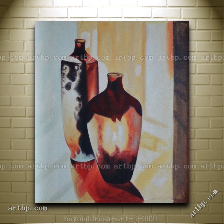 oil Canvas   Two Glass with Abstract Vases painting paint Still glass Life Painting Contemporary vases Oil