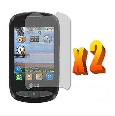 2x high quality clear lcd screen protector for tracfone net10 lg 800g