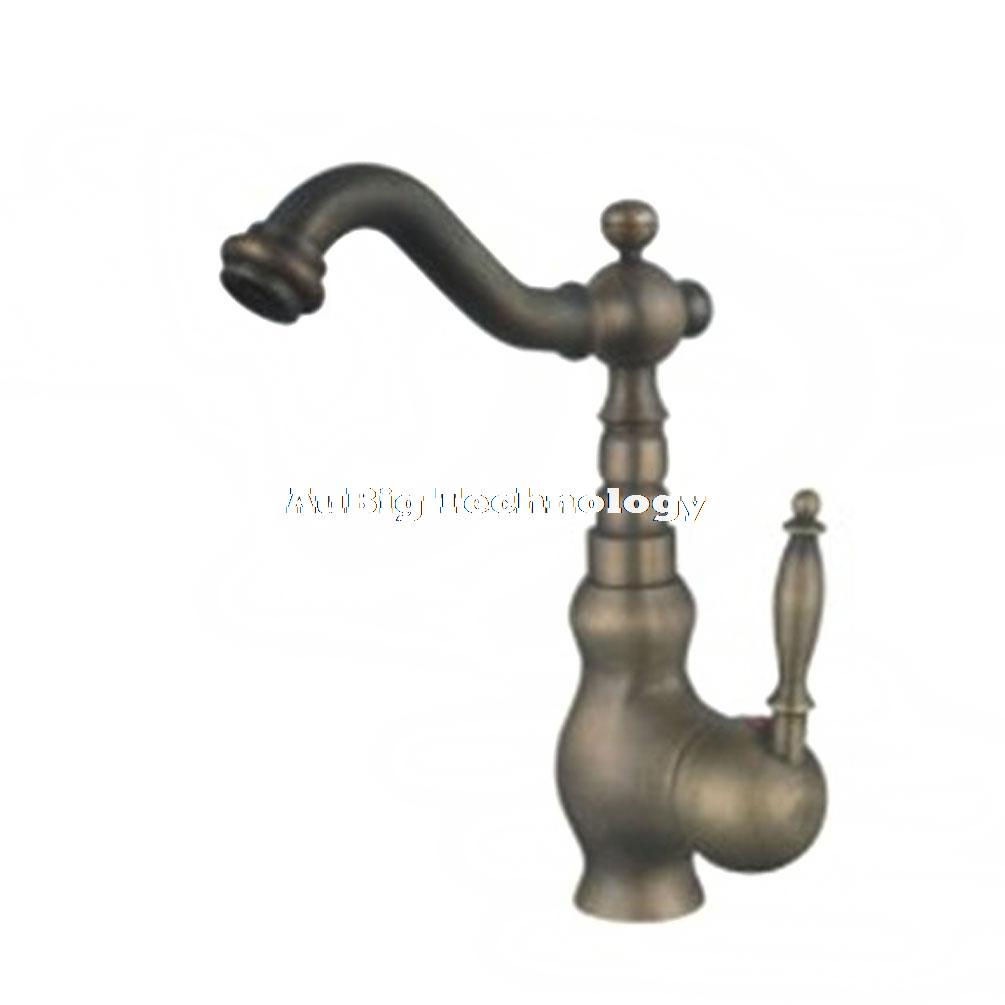 Gq 9067 classic retro kitchen sink mixer single font b lever b font antique brass tap.jpg
