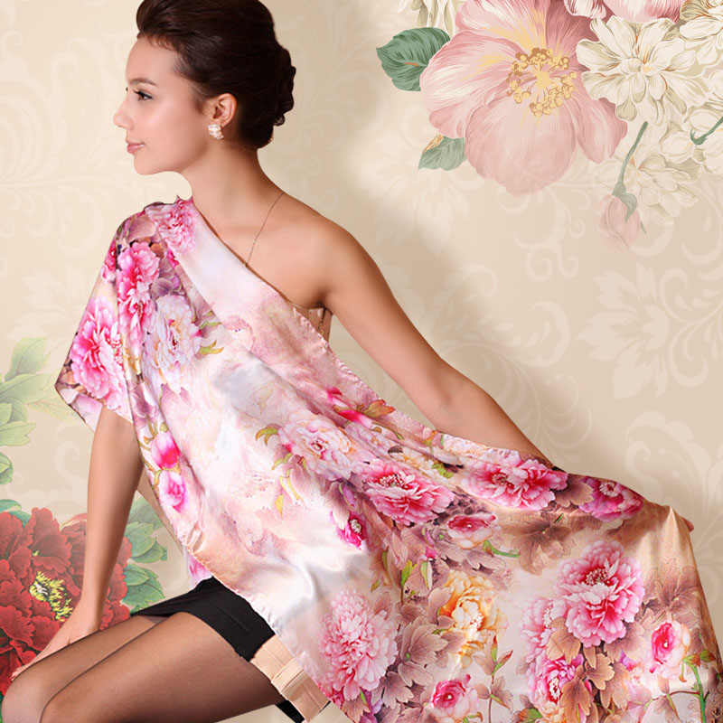 2013 New Design Hot Sale Autumn Women's Mulberry Silk Silk Scarf Shawl,175*52cm Digital Printing Female Long Design Silk Scarf