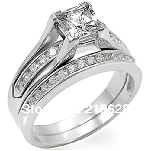 ... Ring Classic andTop Quality 18K White Gold Plated CZ Wedding Ring Set