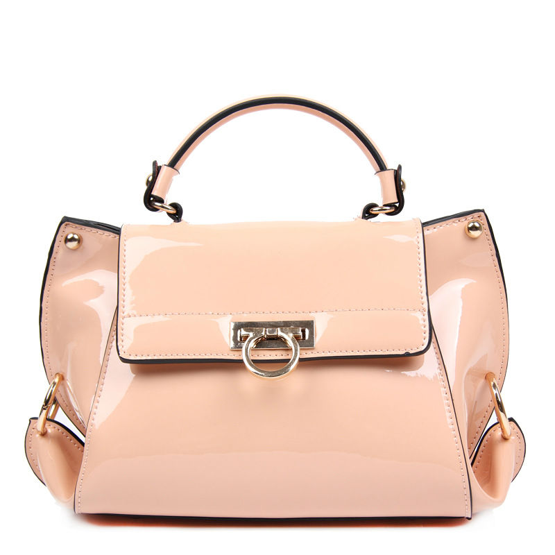 Genuine Patent Leather Handbag Fashion Luxury Brand Style Messenger Bag Flap pockets Shoulder Bag Large Totes